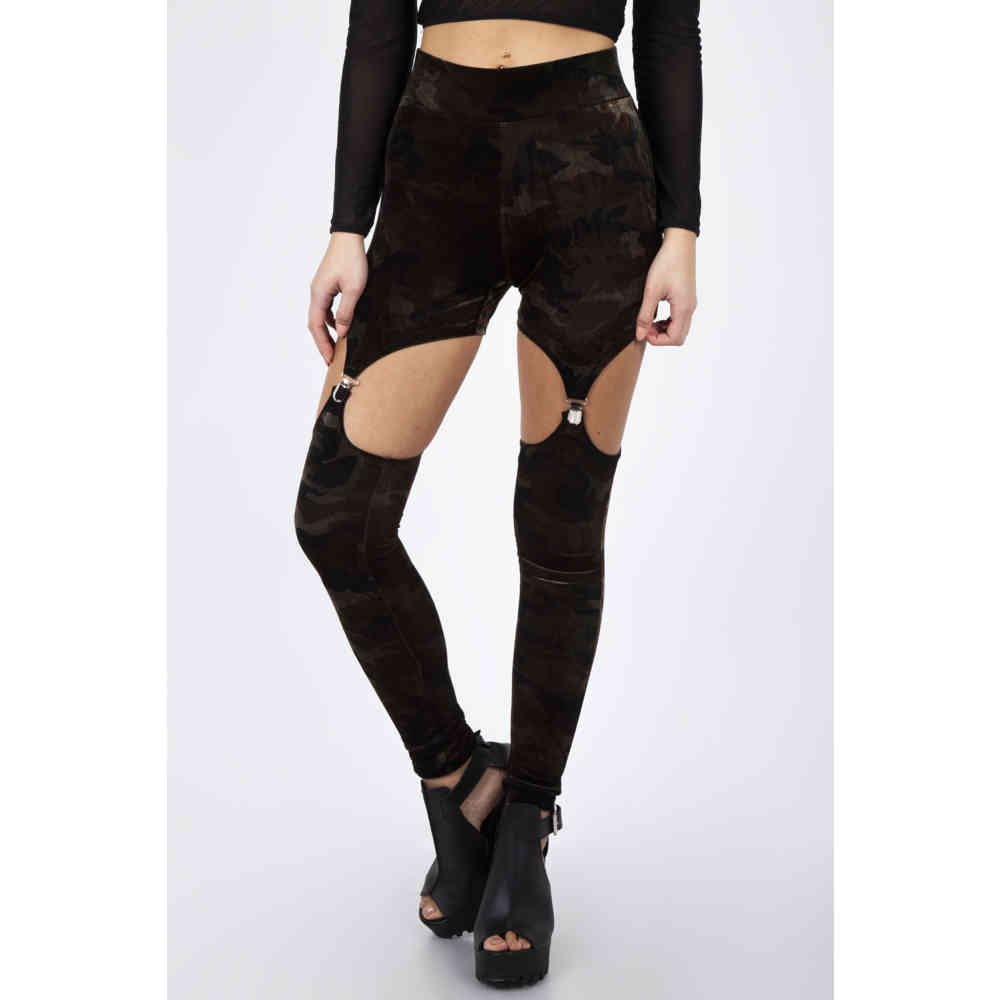 Jawbreaker - Fight Me Velvet Harness Leggings - Noir